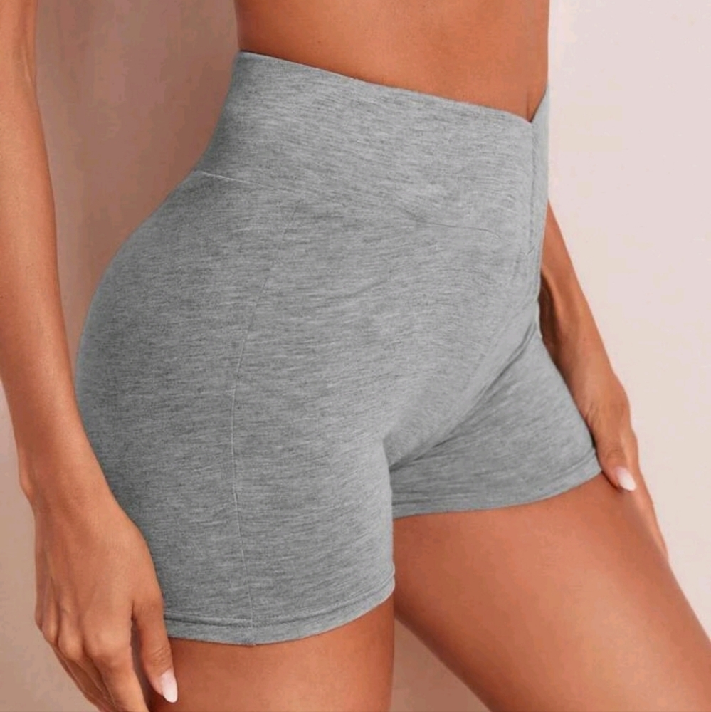 V waist biker shorts